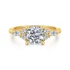 New Gabriel & Co. Avah - 18K Yellow Gold Cushion Cut Diamond Cluster Engagement Ring