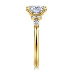 Hot Gabriel & Co. Avah - 14K Yellow Gold Elongated Cushion Diamond Cluster Engagement Ring