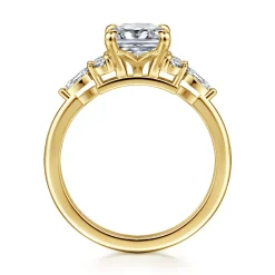 Hot Gabriel & Co. Avah - 14K Yellow Gold Elongated Cushion Diamond Cluster Engagement Ring