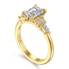 Clearance Gabriel & Co. Avah - 18K Yellow Gold Emerald Cut Diamond Cluster Engagement Ring