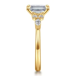 Clearance Gabriel & Co. Avah - 18K Yellow Gold Emerald Cut Diamond Cluster Engagement Ring