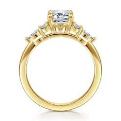 Outlet Gabriel & Co. Avah - 14K Yellow Gold Emerald Cut Diamond Cluster Engagement Ring