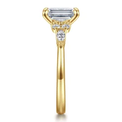 Outlet Gabriel & Co. Avah - 14K Yellow Gold Emerald Cut Diamond Cluster Engagement Ring