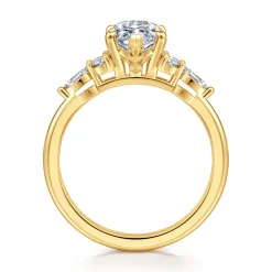 Discount Gabriel & Co. Avah - 18K Yellow Gold Marquise Diamond Cluster Engagement Ring