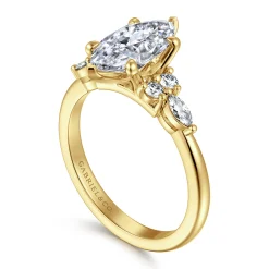 Clearance Gabriel & Co. Avah - 14K Yellow Gold Marquise Diamond Cluster Engagement Ring