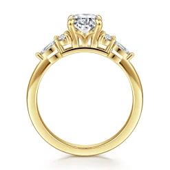 Clearance Gabriel & Co. Avah - 14K Yellow Gold Oval Diamond Cluster Engagement Ring