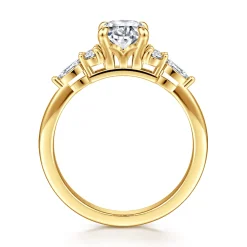 Clearance Gabriel & Co. Avah - 18K Yellow Gold Oval Diamond Cluster Engagement Ring