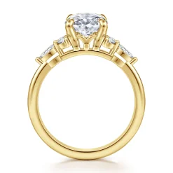 Discount Gabriel & Co. Avah - 14K Yellow Gold Oval Diamond Cluster Engagement Ring