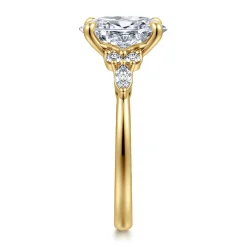 Sale Gabriel & Co. Avah - 14K Yellow Gold Oval Diamond Cluster Engagement Ring