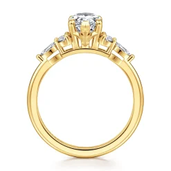 Gabriel & Co. Avah - 18K Yellow Gold Pear Shape Diamond Cluster Engagement Ring