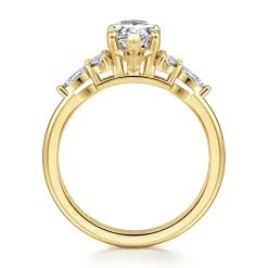 Online Gabriel & Co. Avah - 14K Yellow Gold Pear Shape Diamond Cluster Engagement Ring