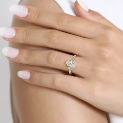 Online Gabriel & Co. Avah - 14K Yellow Gold Pear Shape Diamond Cluster Engagement Ring