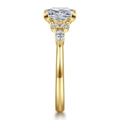 New Gabriel & Co. Avah - 14K Yellow Gold Princess Cut Diamond Cluster Engagement Ring