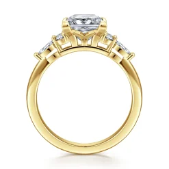 New Gabriel & Co. Avah - 14K Yellow Gold Princess Cut Diamond Cluster Engagement Ring
