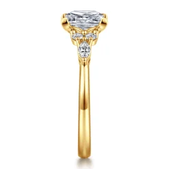New Gabriel & Co. Avah - 18K Yellow Gold Princess Cut Diamond Cluster Engagement Ring