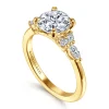 Sale Gabriel & Co. Avah - 18K Yellow Gold Round Diamond Cluster Engagement Ring
