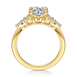 Sale Gabriel & Co. Avah - 18K Yellow Gold Round Diamond Cluster Engagement Ring
