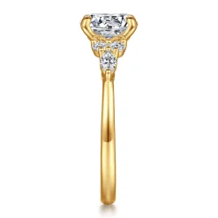 Sale Gabriel & Co. Avah - 18K Yellow Gold Round Diamond Cluster Engagement Ring
