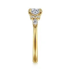 Clearance Gabriel & Co. Avah - 14K Yellow Gold Round Diamond Cluster Engagement Ring