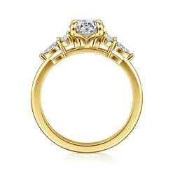 Clearance Gabriel & Co. Avah - 14K Yellow Gold Round Diamond Cluster Engagement Ring