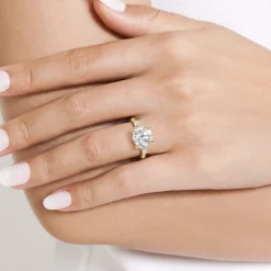 Online Gabriel & Co. Avah - 14K Yellow Gold Round Diamond Cluster Engagement Ring