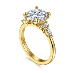 Online Gabriel & Co. Avah - 14K Yellow Gold Round Diamond Cluster Engagement Ring