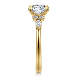 Outlet Gabriel & Co. Avah - 14K Yellow Gold Round Diamond Cluster Engagement Ring