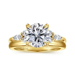 Outlet Gabriel & Co. Avah - 14K Yellow Gold Round Diamond Cluster Engagement Ring