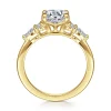 Sale Gabriel & Co. Avah - 14K Yellow Gold Round Diamond Cluster Engagement Ring