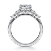 New Gabriel & Co. Avah - Platinum Cushion Cut Diamond Cluster Engagement Ring