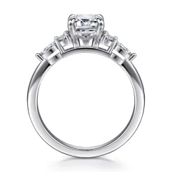 Best Gabriel & Co. Avah - Platinum Emerald Cut Diamond Cluster Engagement Ring