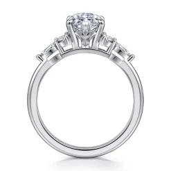 Online Gabriel & Co. Avah - Platinum Marquise Diamond Cluster Engagement Ring