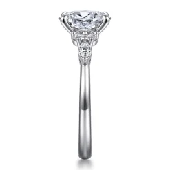 Discount Gabriel & Co. Avah - Platinum Oval Diamond Cluster Engagement Ring