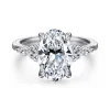 New Gabriel & Co. Avah - Platinum Oval Diamond Cluster Engagement Ring