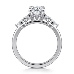 Discount Gabriel & Co. Avah - Platinum Oval Diamond Cluster Engagement Ring