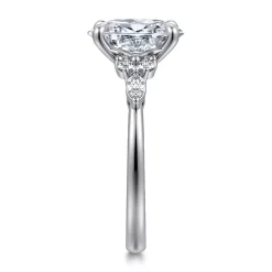 Discount Gabriel & Co. Avah - Platinum Oval Diamond Cluster Engagement Ring