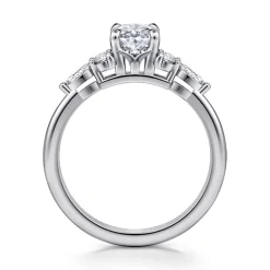 Discount Gabriel & Co. Avah - Platinum Oval Diamond Cluster Engagement Ring