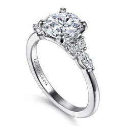 Gabriel & Co. Avah - Platinum Pear Shape Diamond Cluster Engagement Ring