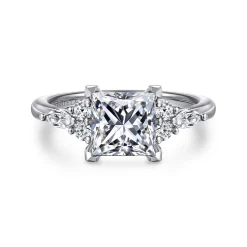 Best Gabriel & Co. Avah - Platinum Princess Cut Diamond Cluster Engagement Ring