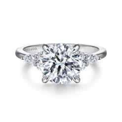 Gabriel & Co. Avah - Platinum Round Diamond Cluster Engagement Ring