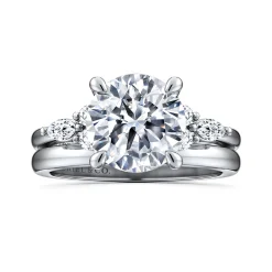 Gabriel & Co. Avah - Platinum Round Diamond Cluster Engagement Ring