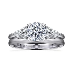 Outlet Gabriel & Co. Avah - Platinum Round Diamond Cluster Engagement Ring