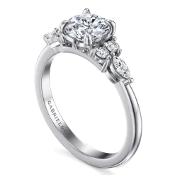 Outlet Gabriel & Co. Avah - Platinum Round Diamond Cluster Engagement Ring