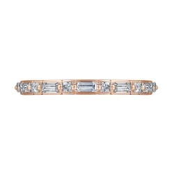 Outlet Gabriel & Co. Avella - 14K Rose Gold Baguette and Princess Cut Diamond Anniversary Band - 0.4 ct