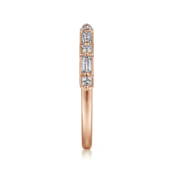 Outlet Gabriel & Co. Avella - 14K Rose Gold Baguette and Princess Cut Diamond Anniversary Band - 0.4 ct