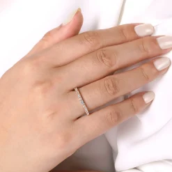 Outlet Gabriel & Co. Avella - 14K Rose Gold Baguette and Princess Cut Diamond Anniversary Band - 0.4 ct