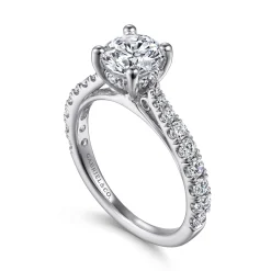 Best Gabriel & Co. Avery - 14K White Gold Round Diamond Engagement Ring