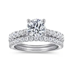 Best Gabriel & Co. Avery - 14K White Gold Round Diamond Engagement Ring