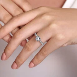 Best Gabriel & Co. Avery - 14K White Gold Round Diamond Engagement Ring