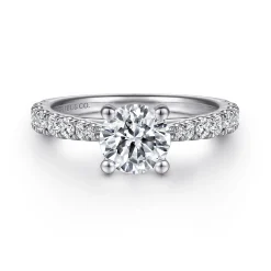 Best Gabriel & Co. Avery - 14K White Gold Round Diamond Engagement Ring